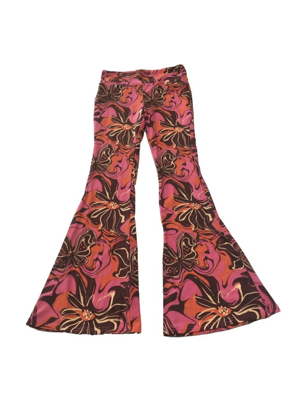 NOBO No Boundaries Pants Medium 7 9 Flare Wide Hippie Psychedelic Rave Butterfly